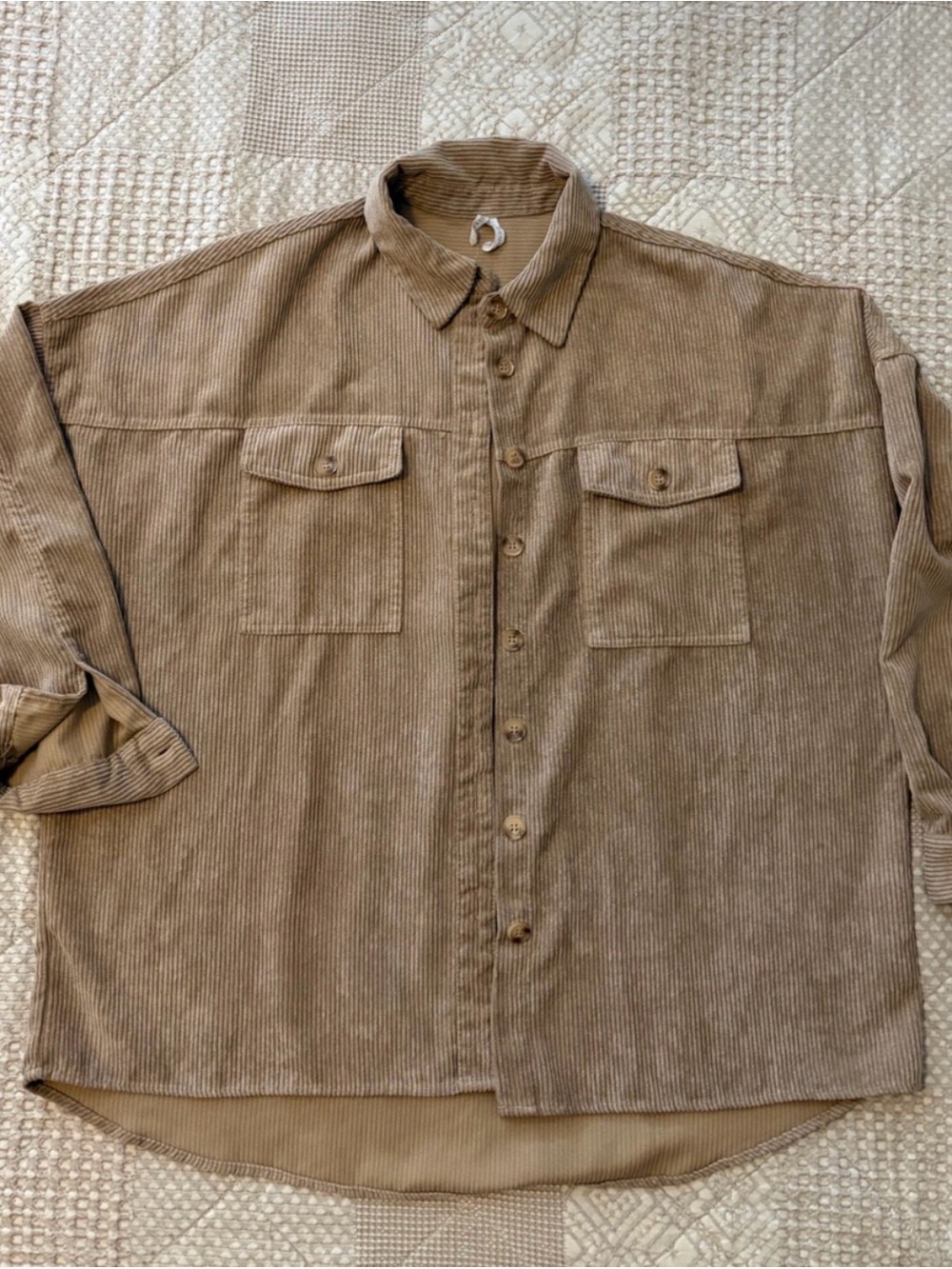 Live 4 Truth Women's Corduroy Button-Down Shirt Jacket in Taupe